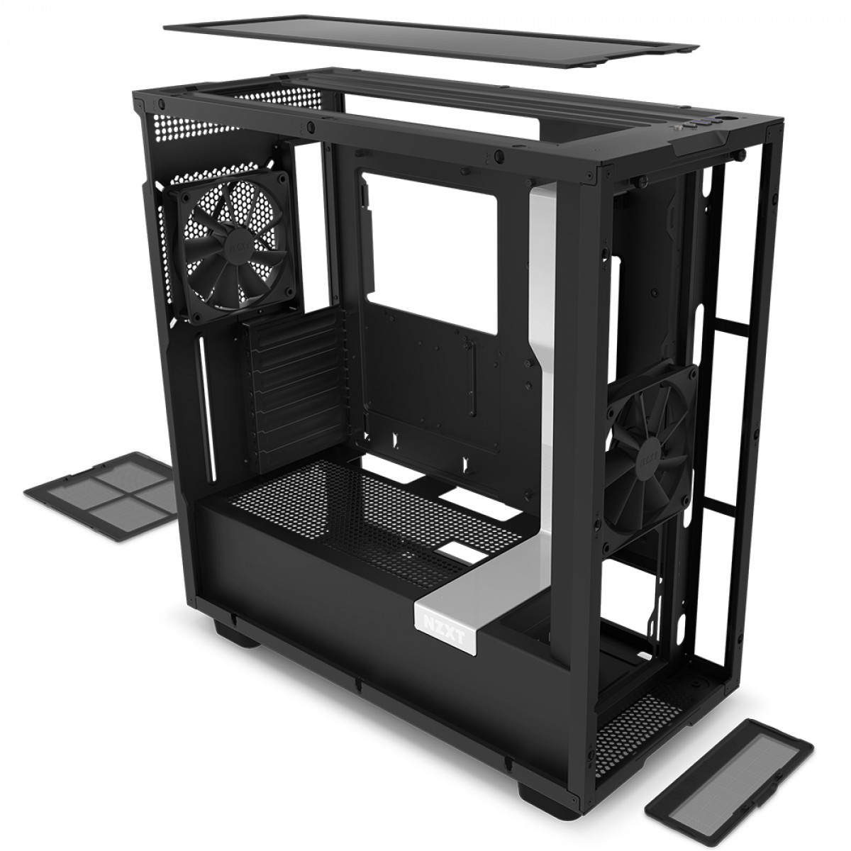 Gabinete Gamer NZXT H7 Mid Tower, Vidro Temperado, White/Black, ATX, Sem Fonte, 2 Fans, CM-H71BG-01