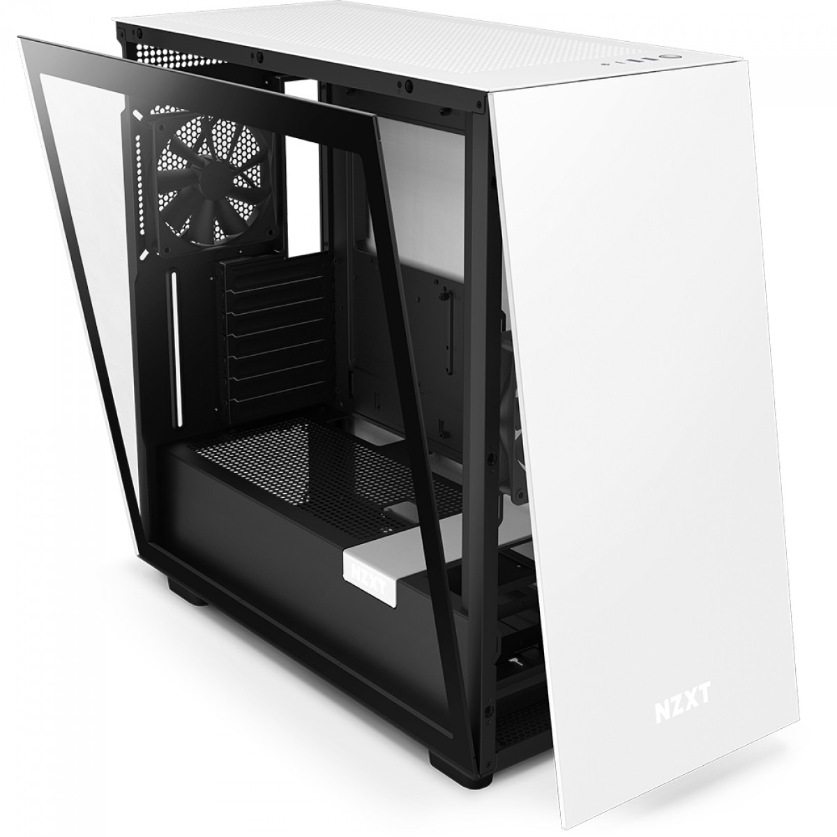 Gabinete Gamer NZXT H7 Mid Tower, Vidro Temperado, White/Black, ATX, Sem Fonte, 2 Fans, CM-H71BG-01