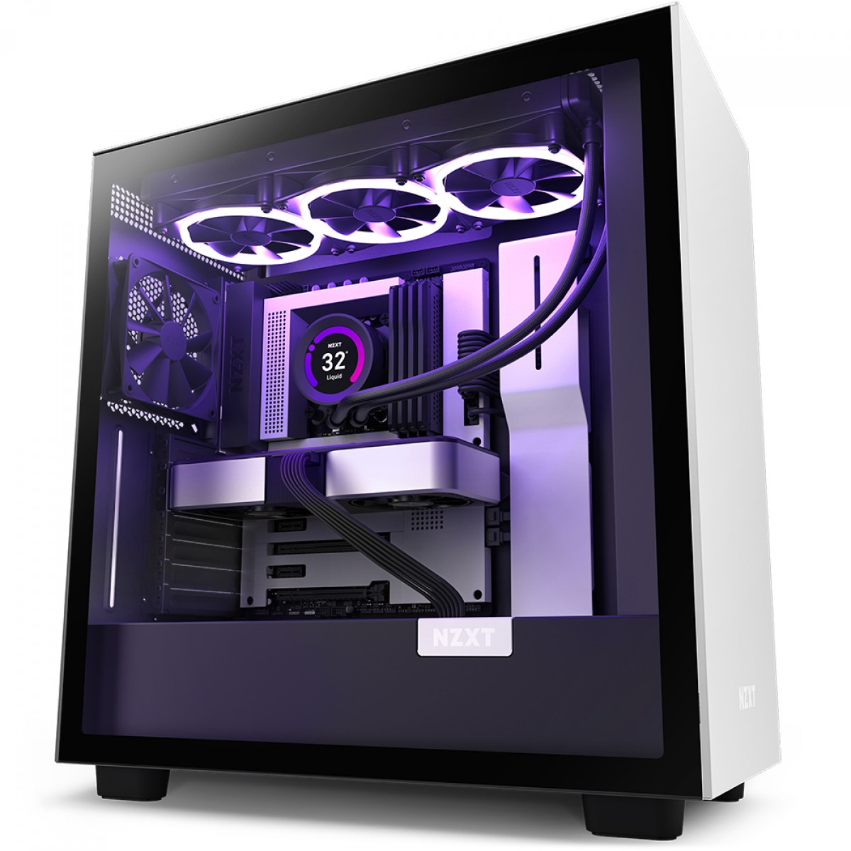 Gabinete Gamer NZXT H7 Mid Tower, Vidro Temperado, White/Black, ATX, Sem Fonte, 2 Fans, CM-H71BG-01