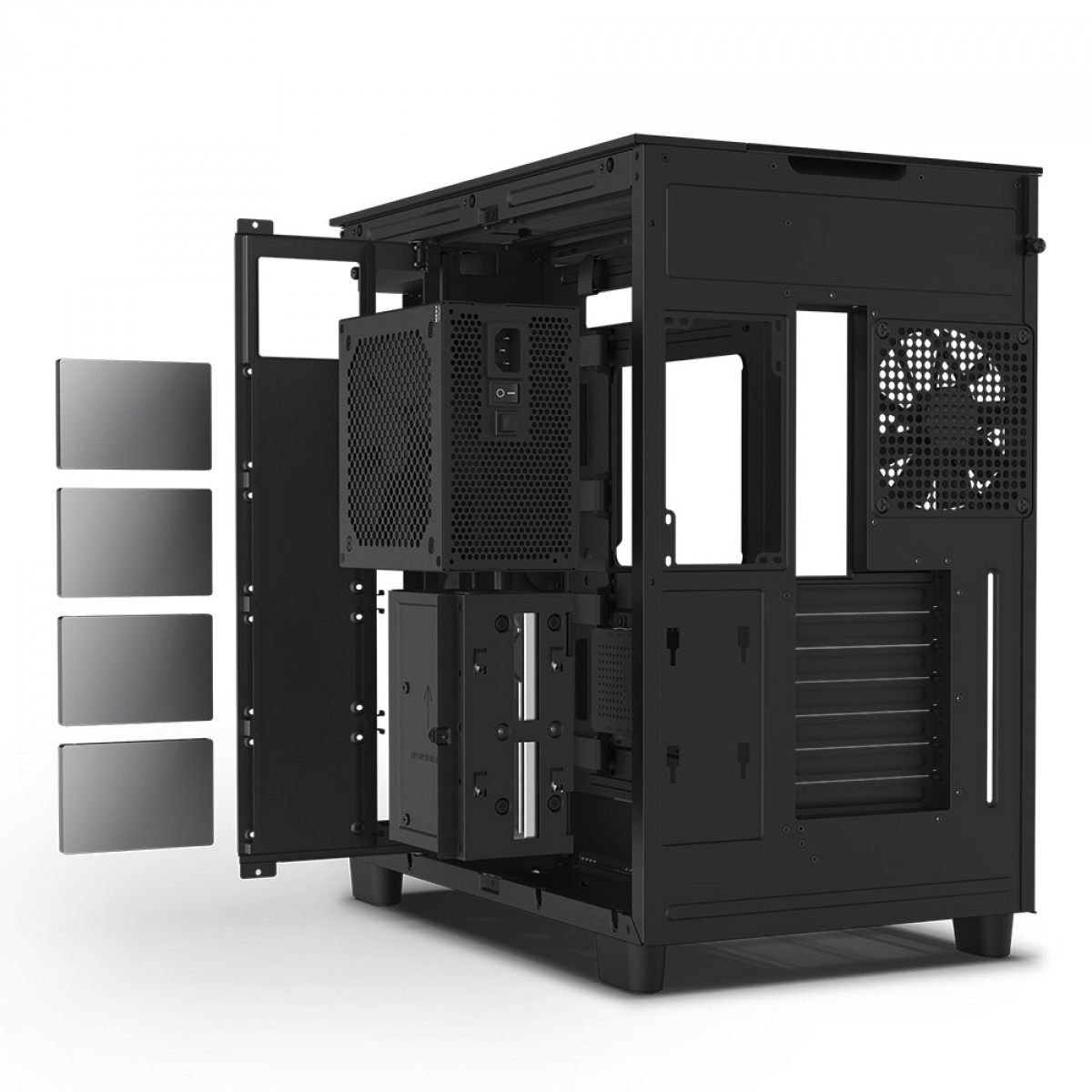 Gabinete Gamer NZXT H9 Elite, Mid Tower, Vidro Temperado, Black, ATX, Sem Fonte, Com 4 Fans, CM-H91EB-01