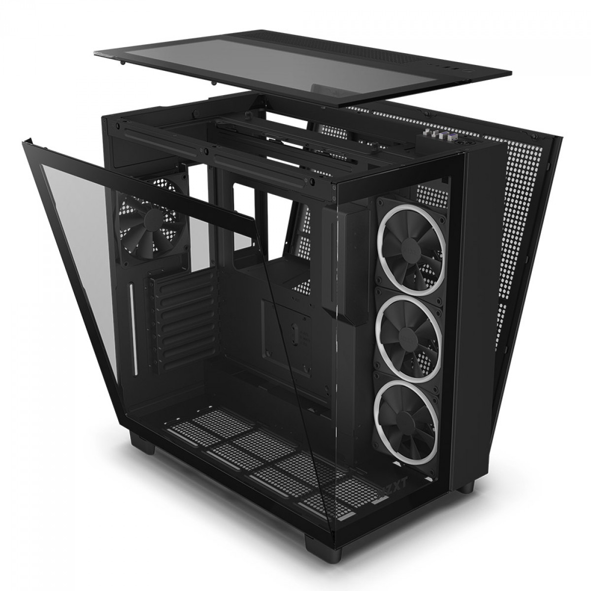 Gabinete Gamer NZXT H9 Elite, Mid Tower, Vidro Temperado, Black, ATX, Sem Fonte, Com 4 Fans, CM-H91EB-01