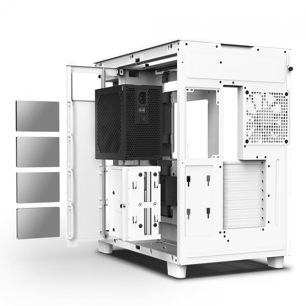 Gabinete Gamer NZXT H9 Elite, Mid Tower, Vidro Temperado, White, ATX, Sem Fonte, Com 4 Fans, CM-H91EW-01