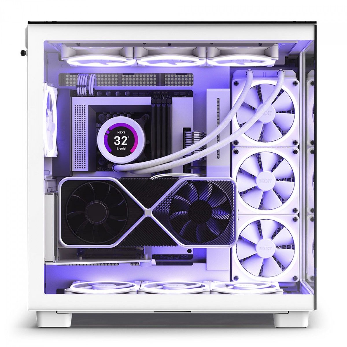 Gabinete Gamer NZXT H9 Elite, Mid Tower, Vidro Temperado, White, ATX, Sem Fonte, Com 4 Fans, CM-H91EW-01