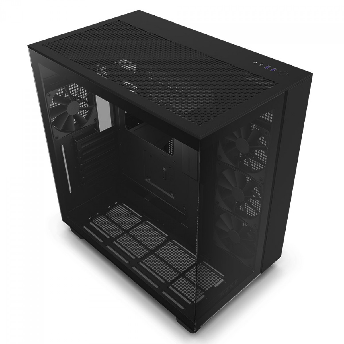 Gabinete Gamer NZXT H9 Flow, Mid Tower, Vidro Temperado, Black, ATX, Sem Fonte, Com 4 Fans, CM-H91FB-01
