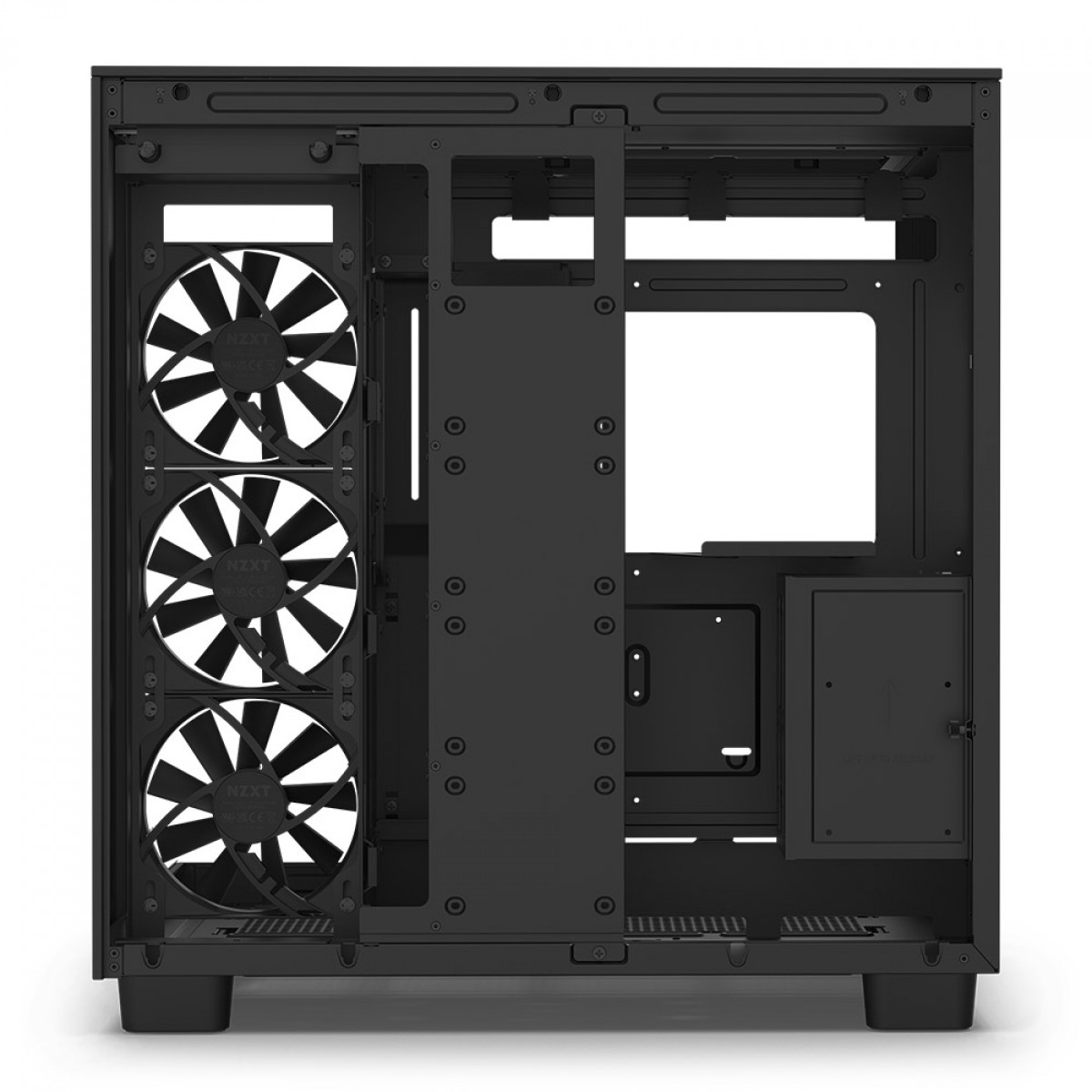 Gabinete Gamer NZXT H9 Flow, Mid Tower, Vidro Temperado, Black, ATX, Sem Fonte, Com 4 Fans, CM-H91FB-01