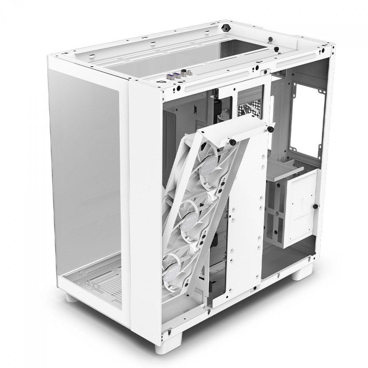 Gabinete Gamer NZXT H9 Flow, Mid Tower, Vidro Temperado, White, ATX, Sem Fonte, Com 4 Fans, CM-H91FW-01