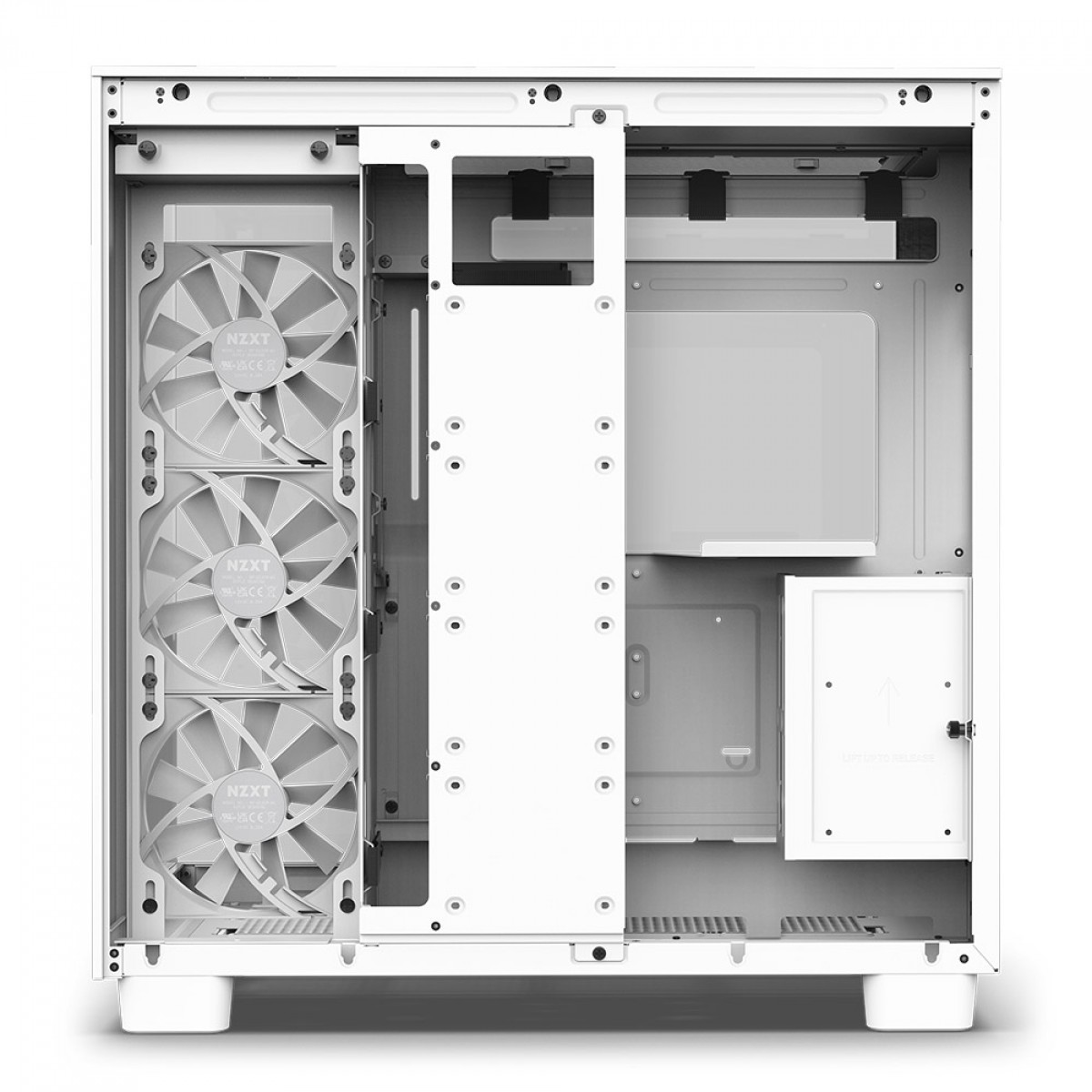 Gabinete Gamer NZXT H9 Flow, Mid Tower, Vidro Temperado, White, ATX, Sem Fonte, Com 4 Fans, CM-H91FW-01