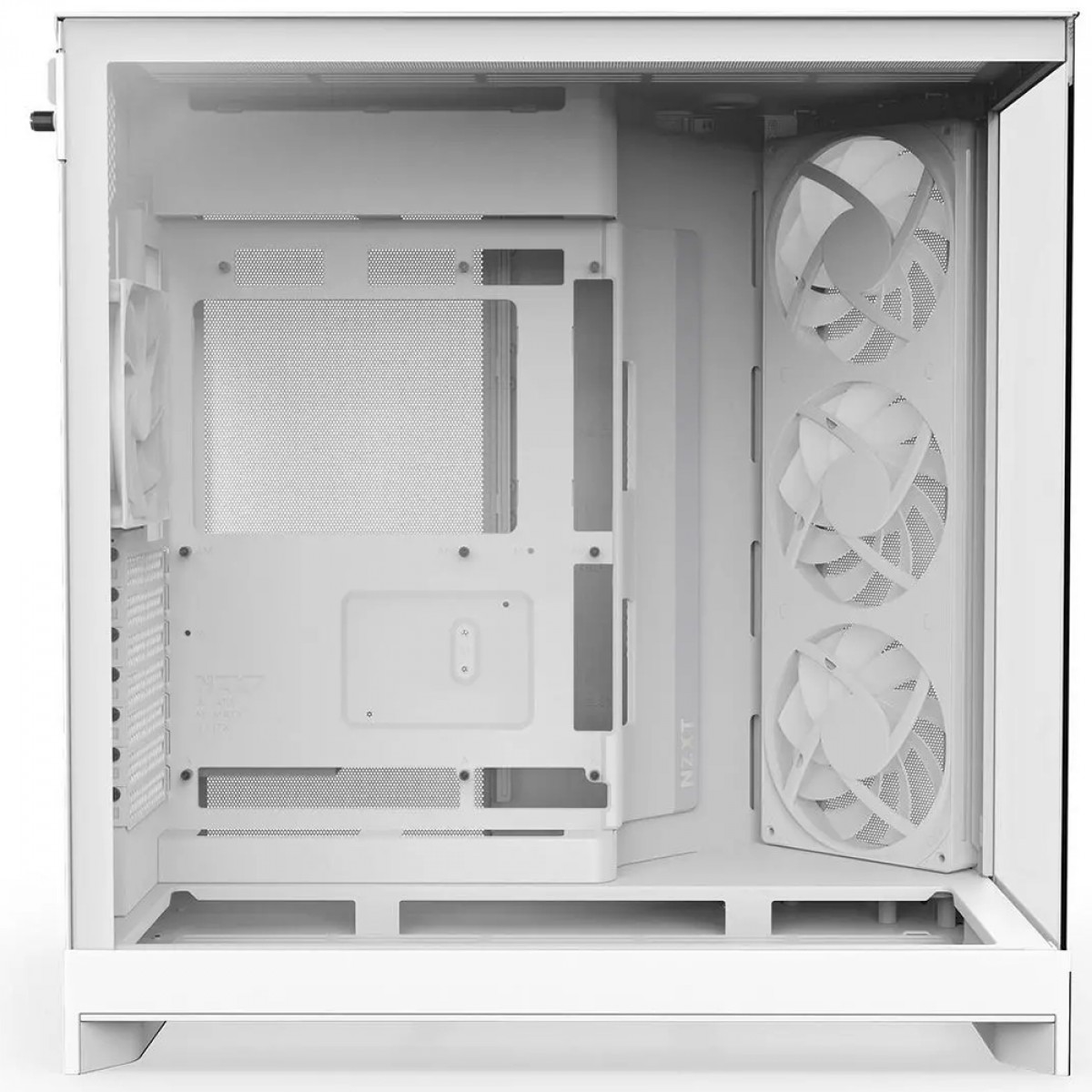 Gabinete Gamer NZXT H9 Flow RGB, Mid Tower, Vidro Temperado, ATX, Sem Fonte, Com 4 Fans, Branco, CM-H92FW-R1
