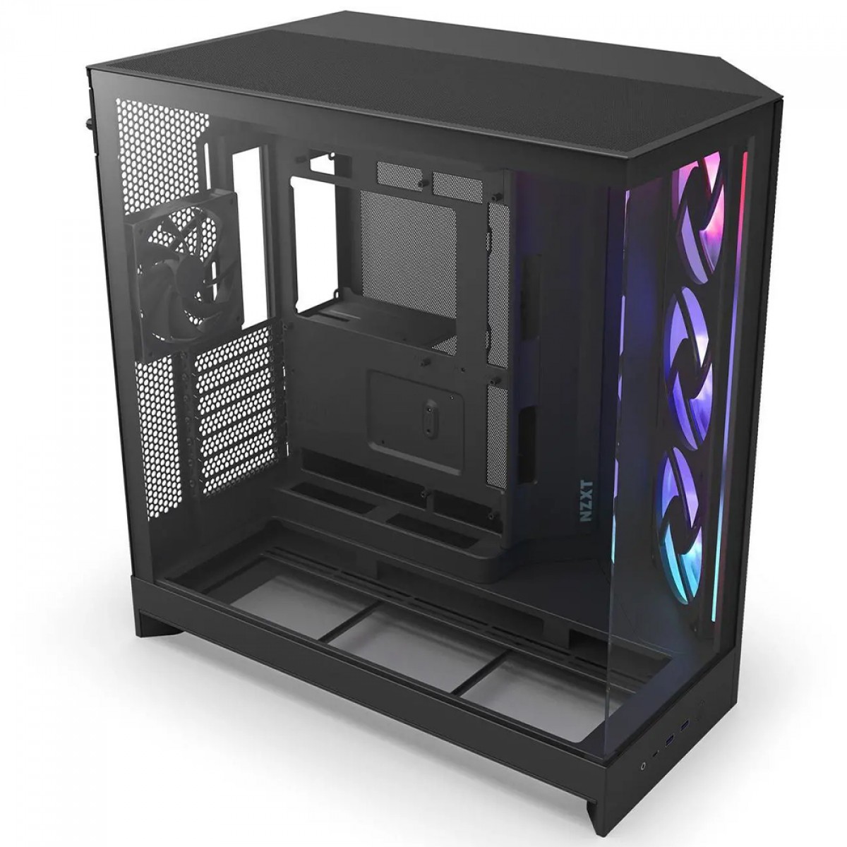 Gabinete Gamer NZXT H9 Flow RGB, Mid Tower, Vidro Temperado, ATX, Sem Fonte, Com 4 Fans, Preto, CM-H92FB-R1