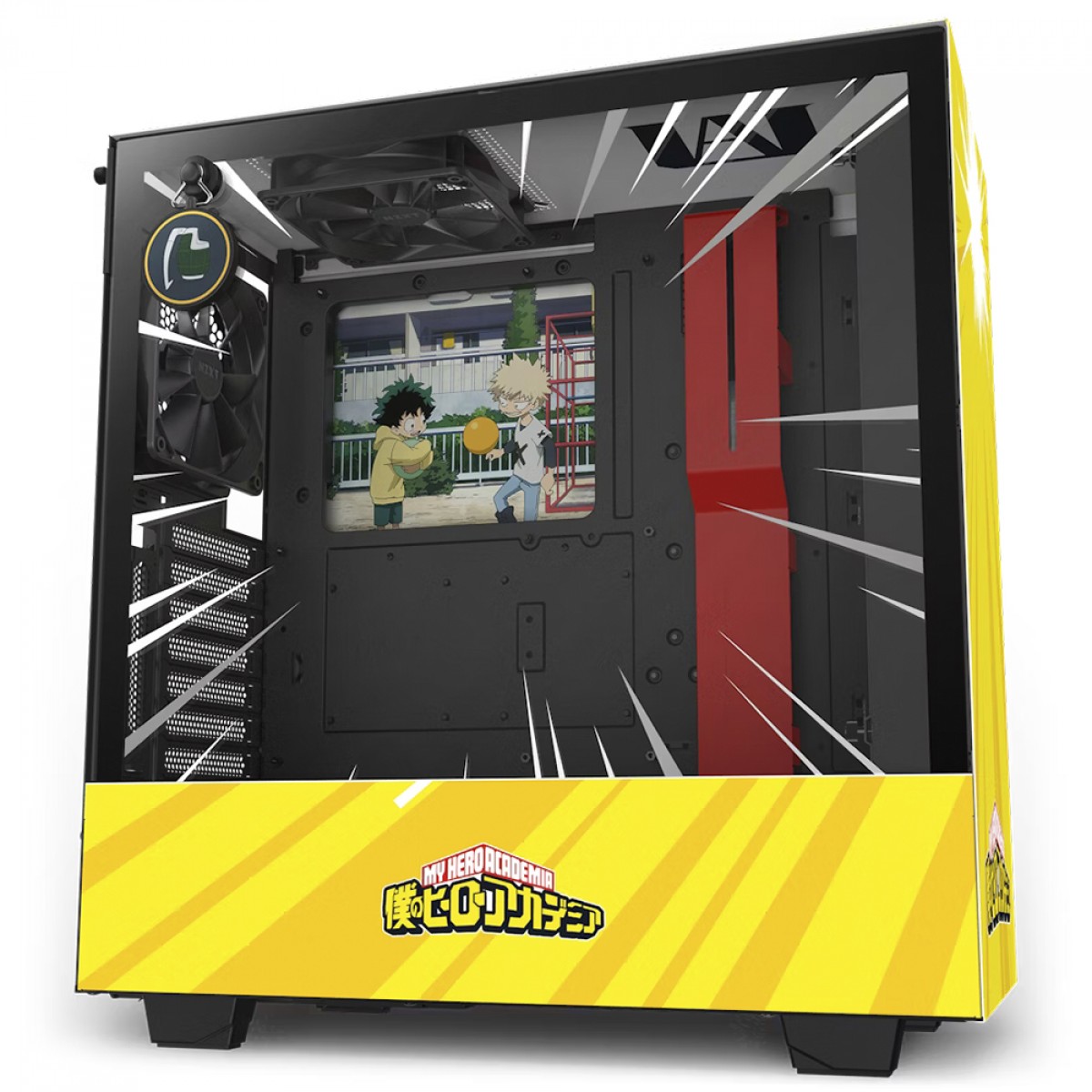 Gabinete Gamer NZXT Rivais H510i, Mid Tower, Vidro Temperado, Sem Fonte, Com 2 Fans, Preto e Amarelo, CA-H510I-MH-RV