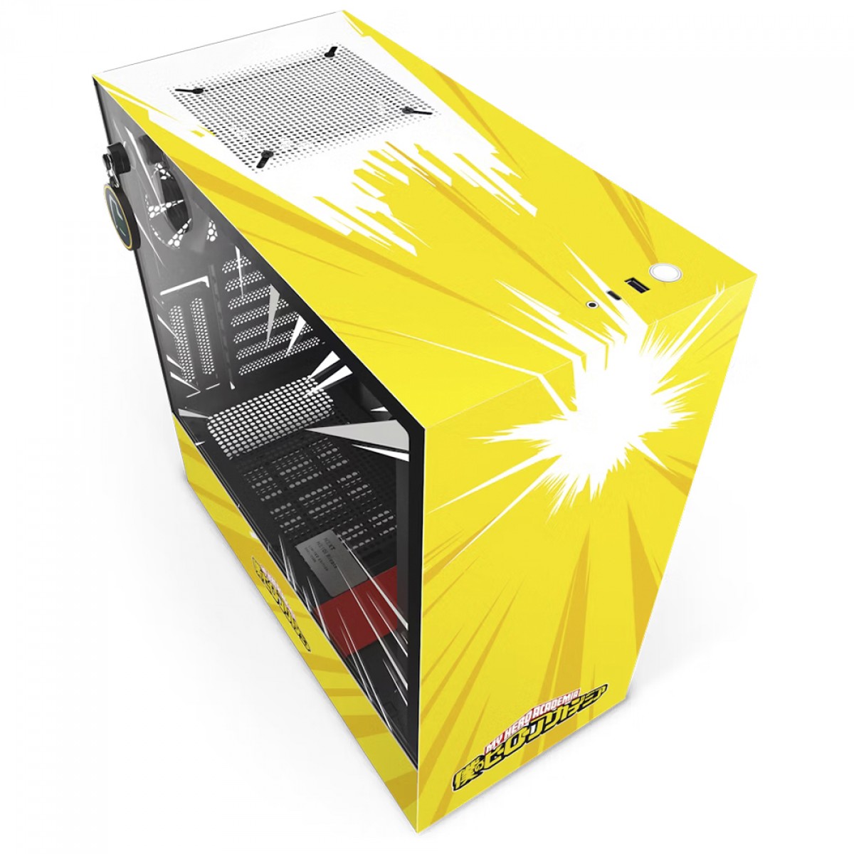 Gabinete Gamer NZXT Rivais H510i, Mid Tower, Vidro Temperado, Sem Fonte, Com 2 Fans, Preto e Amarelo, CA-H510I-MH-RV