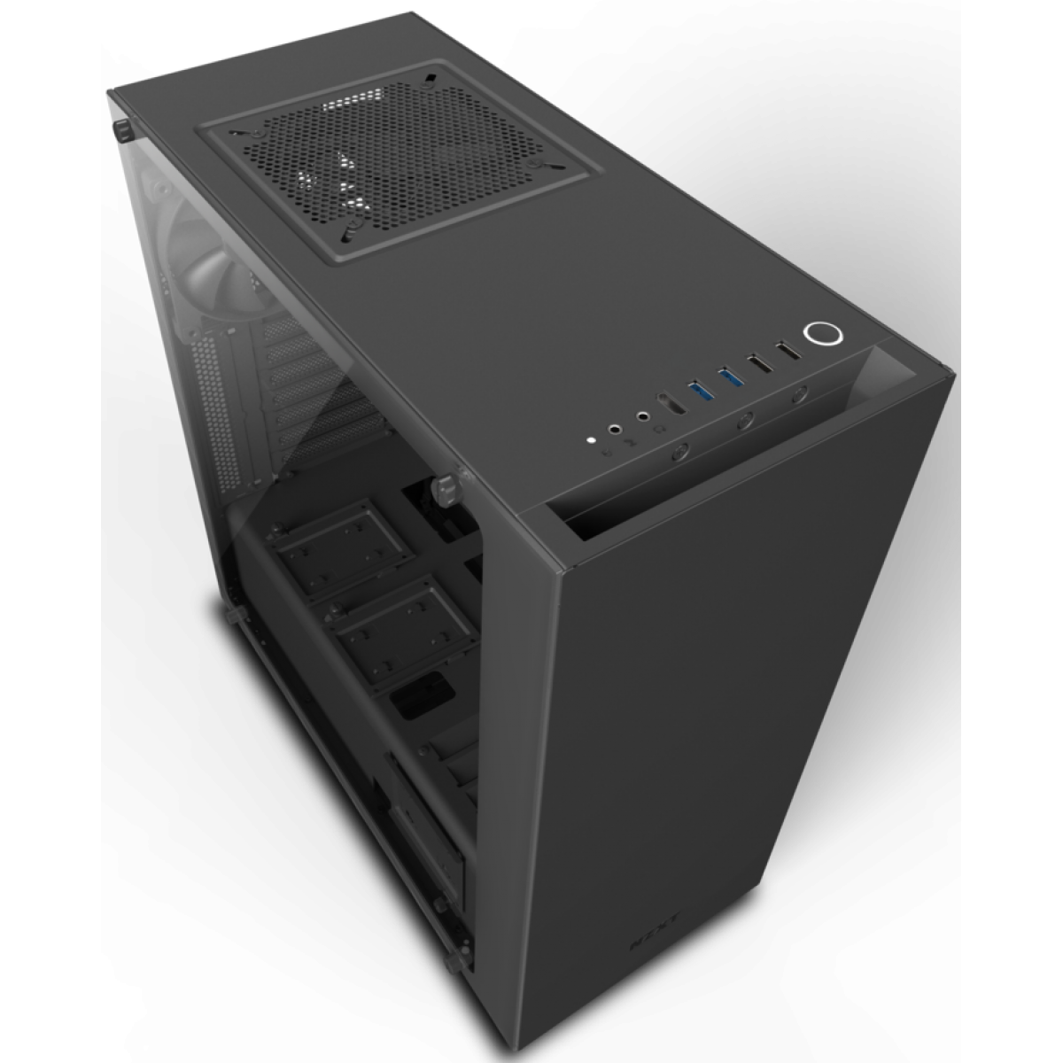 Gabinete Gamer NZXT S340 Elite, Mid Tower, Com 2 Fans, Vidro Temperado, Black, Sem Fonte, CA-S340W-B3