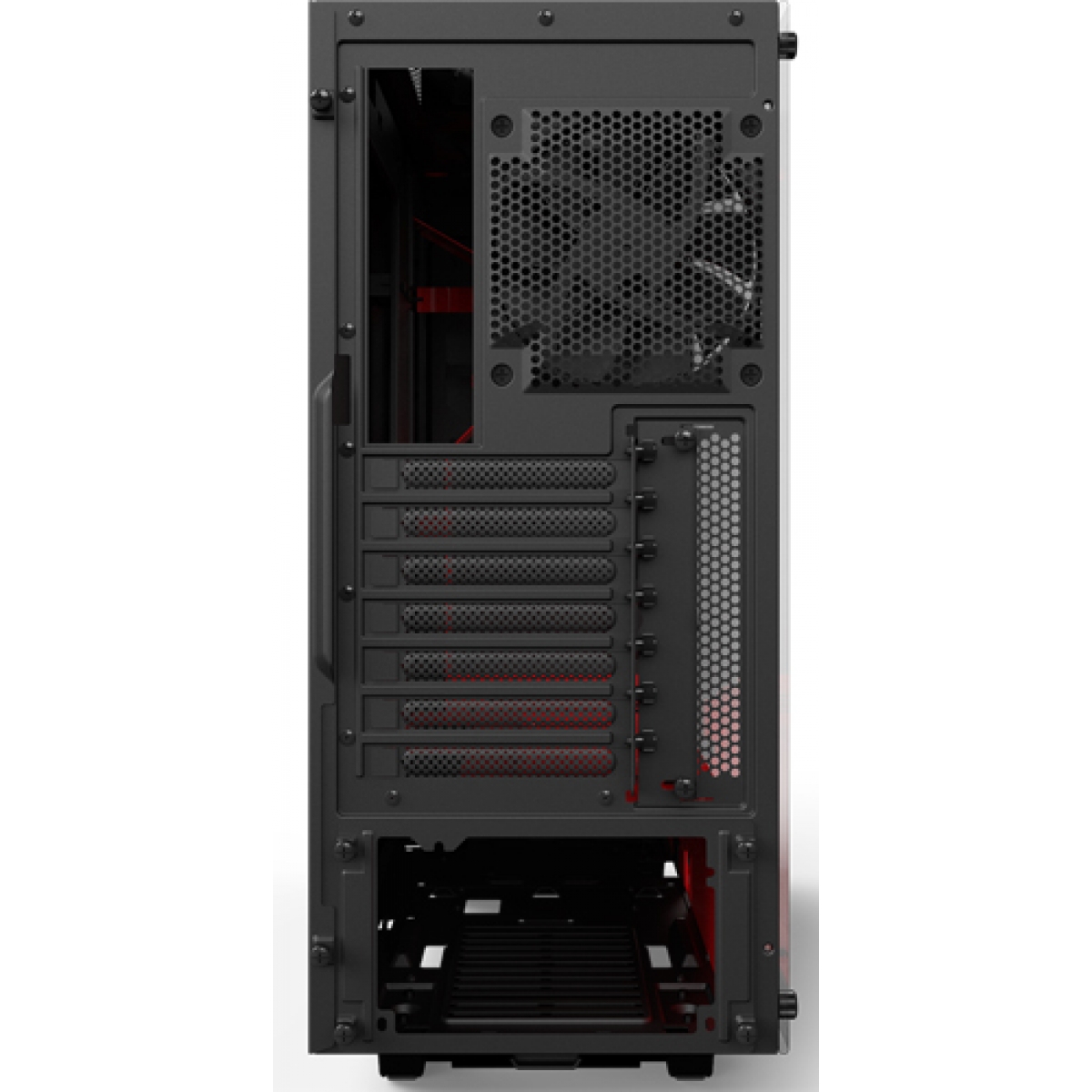 Gabinete Gamer NZXT S340 Elite, Mid Tower, Vidro Temperado, Black-Red, Sem Fonte, Com 2 Fans, CA-S340W-B4
