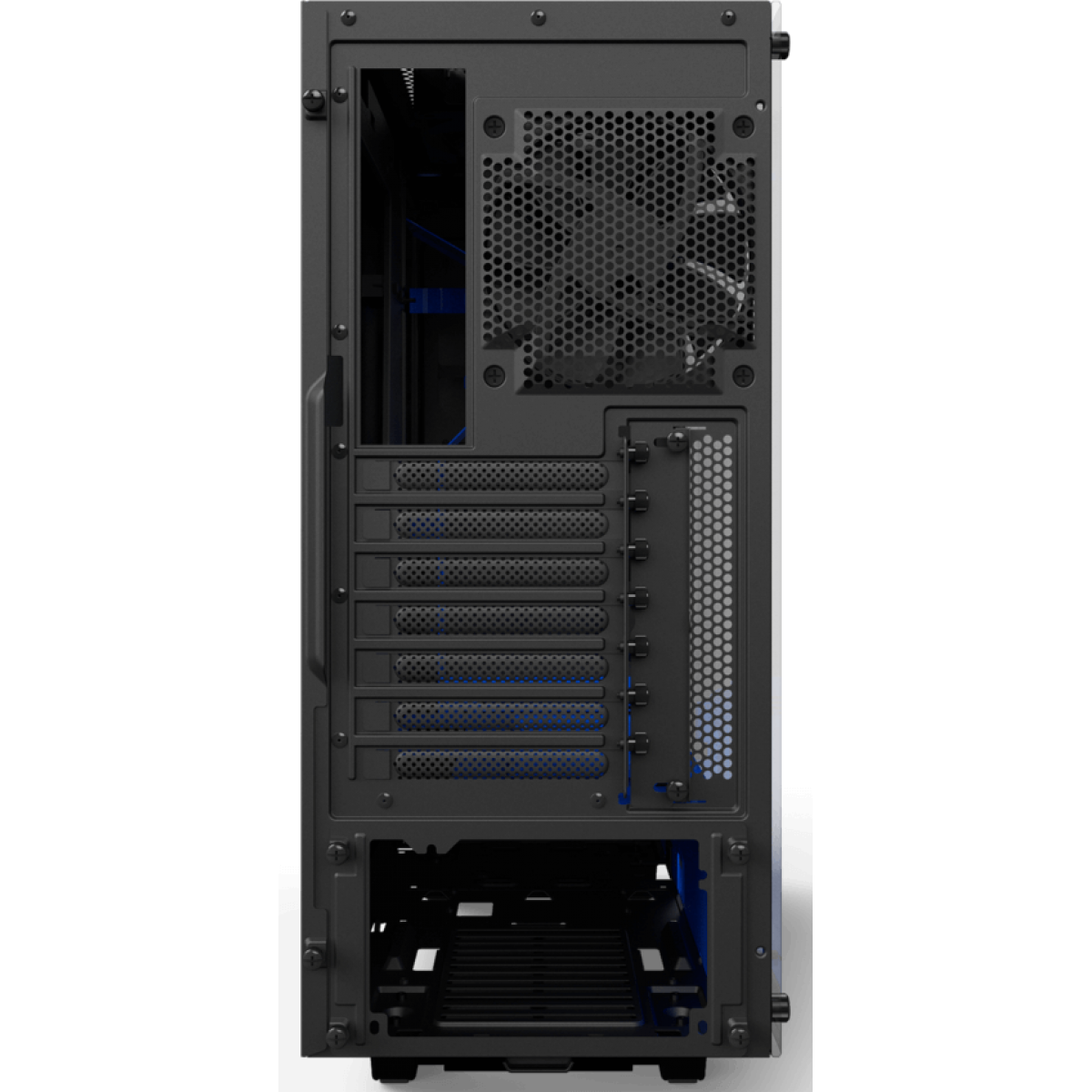 Gabinete Gamer NZXT S340 Elite, Mid Tower, Com 2 Fans, Vidro Temperado, Black-Blue, Sem Fonte, CA-S340W-B5