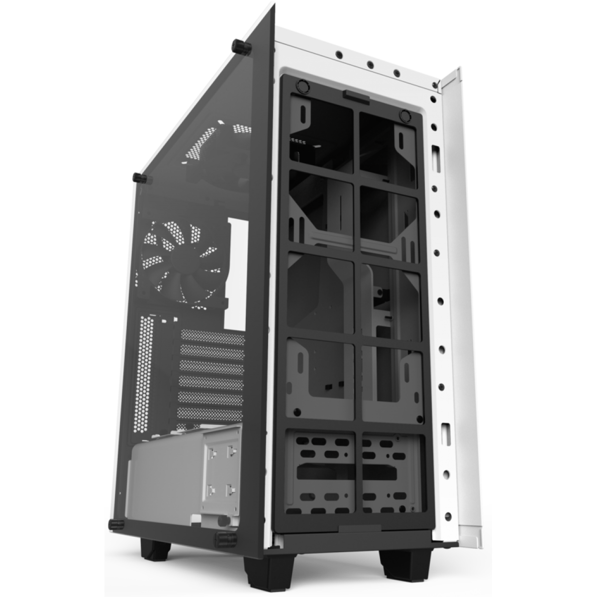 Gabinete Gamer NZXT S340 Elite, Mid Tower, Com 2 Fans, Vidro Temperado, White, Sem Fonte, CA-S340W-W2