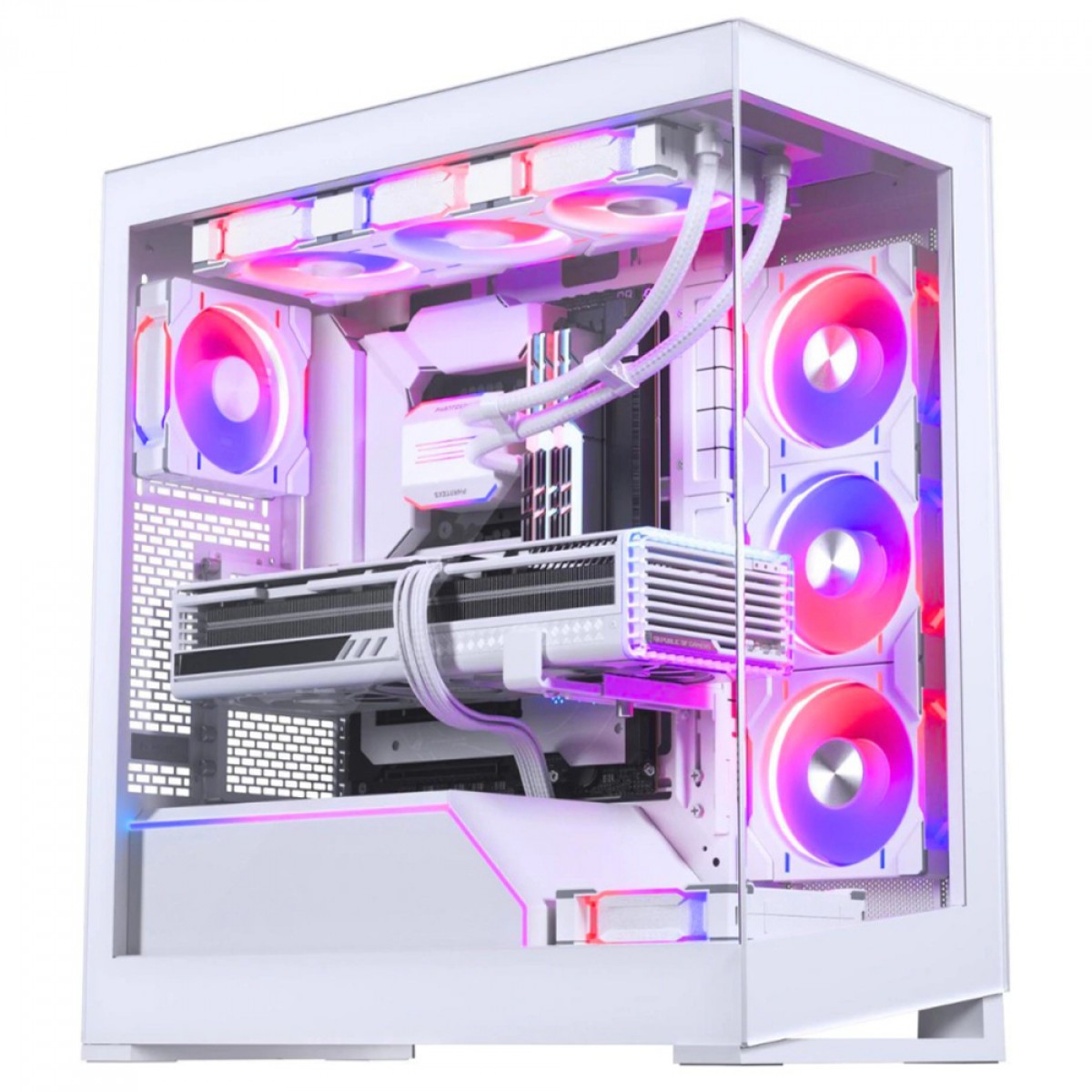 Gabinete Gamer Phanteks NV5 MK2, D-RGB, Mid Tower, Vidro Temperado, E-ATX, Branco, Sem Fonte, Sem Fan, PH-NV523TG_DMW02