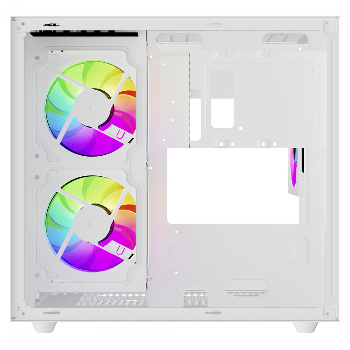 Gabinete Gamer Pure Power Aqua, Mid Tower, Vidro Temperado, M-ATX, Sem Fonte, Sem Fan, Branco, PP-CS-AQMAWSF