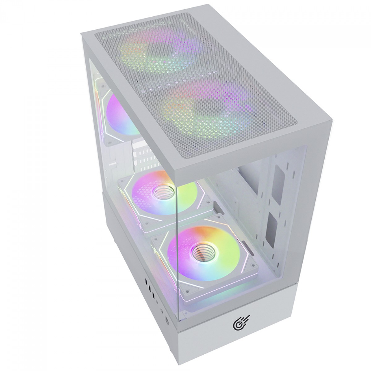 Gabinete Gamer Pure Power Aura, Mid Tower, Vidro Temperado, MATX, Sem Fonte, Sem Fan, Branco, PP-CS-AUITWSF