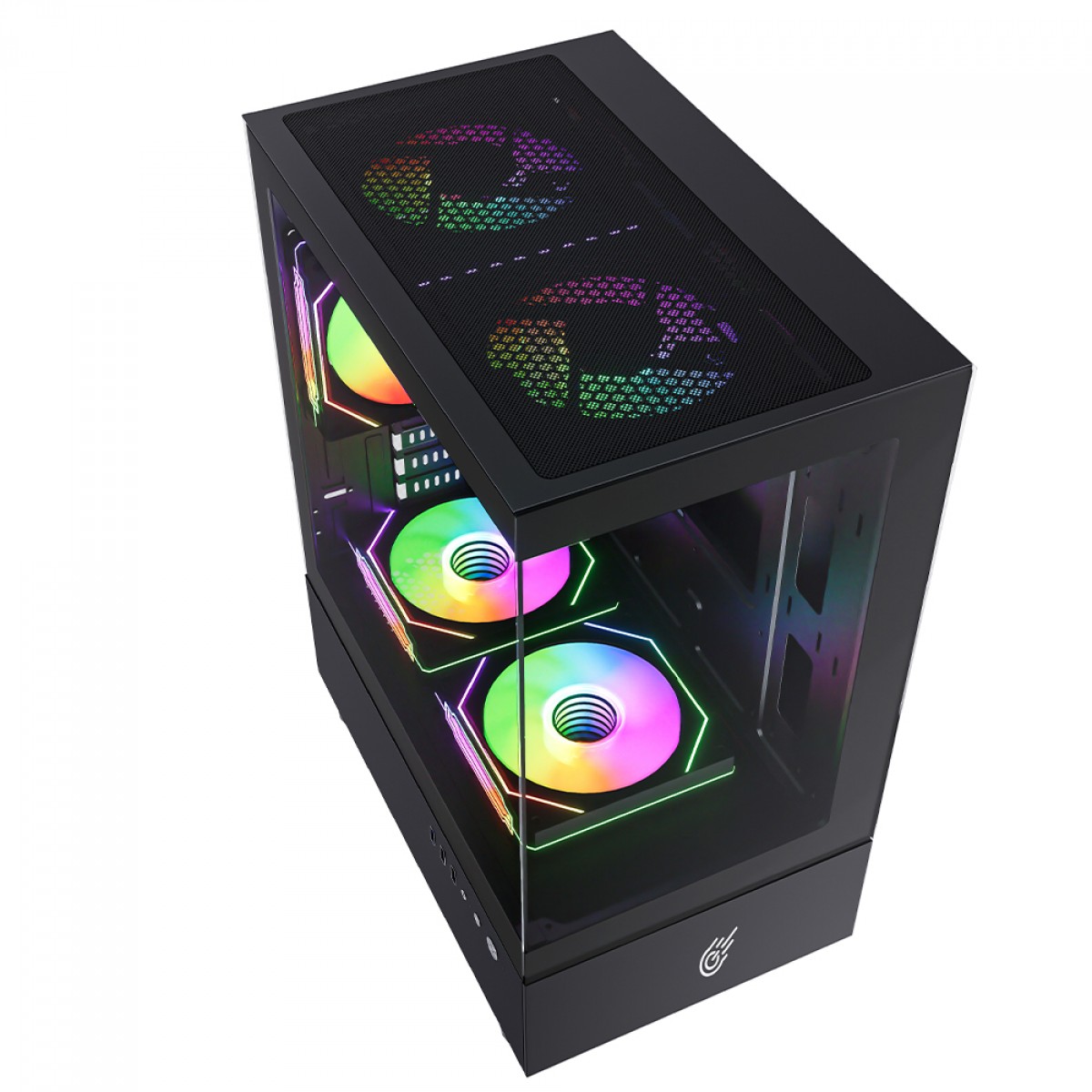 Gabinete Gamer Pure Power Aura, Mid Tower, Vidro Temperado, MATX, Sem Fonte, Sem Fan, Preto, PP-CS-AUITPSF