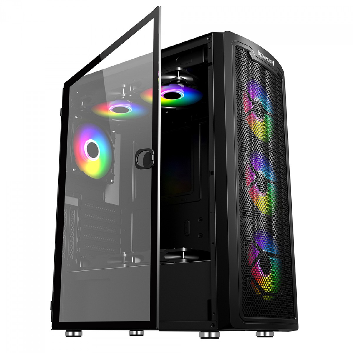 Gabinete Gamer Redragon Bluestreak, Mid Tower, Vidro Temperado, Black, Sem Fonte, Sem Fan, GC-MA211