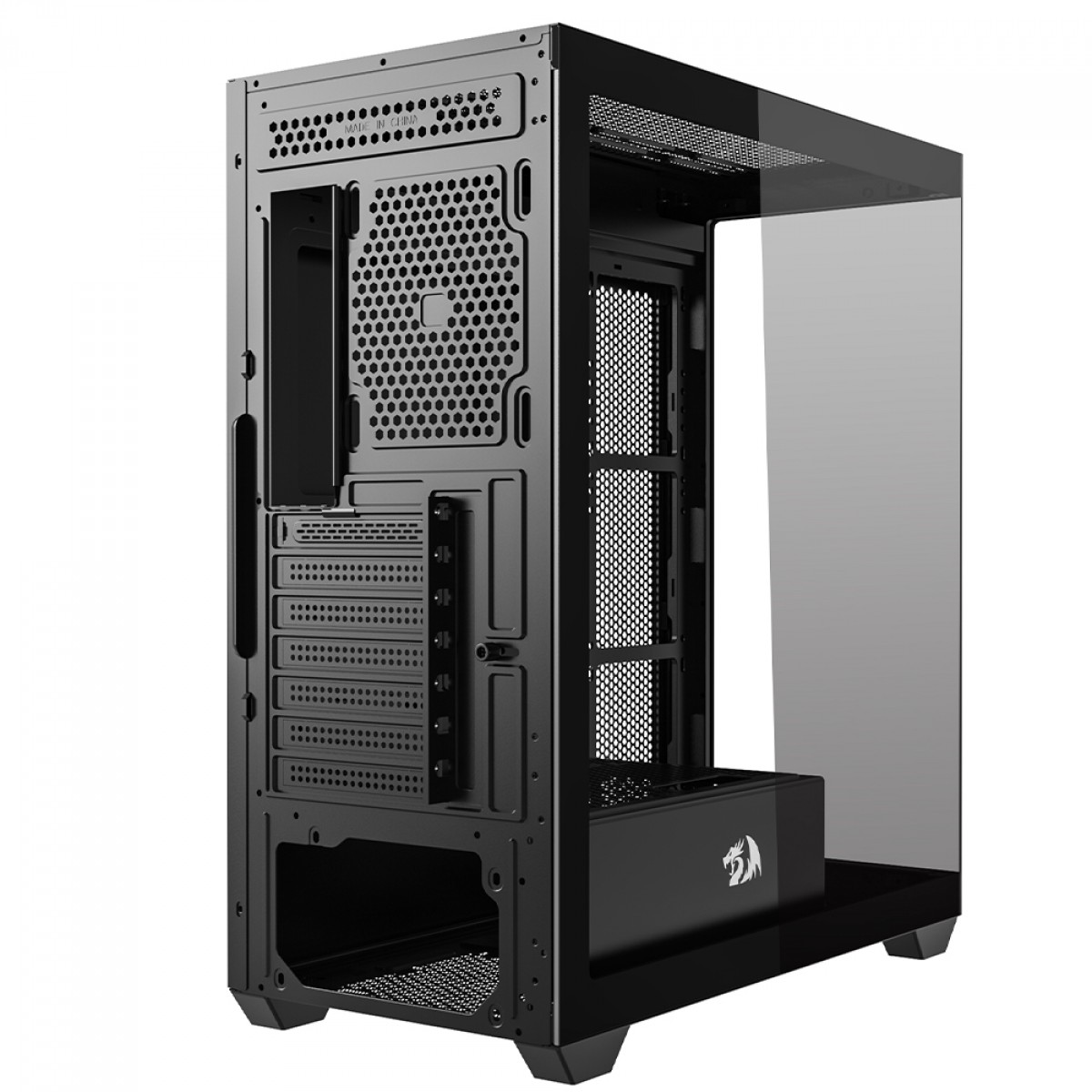 Gabinete Gamer Redragon Deflect, Mid Tower, Vidro Temperado, ATX, Sem Fonte, Sem Fan, Preto, CA-609B