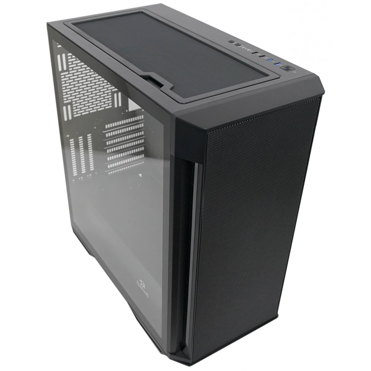 Gabinete Gamer ReDragon Demolisher, Mid Tower, Vidro Temperado, Black, ATX, Sem Fonte, Sem Fan, GC-706B