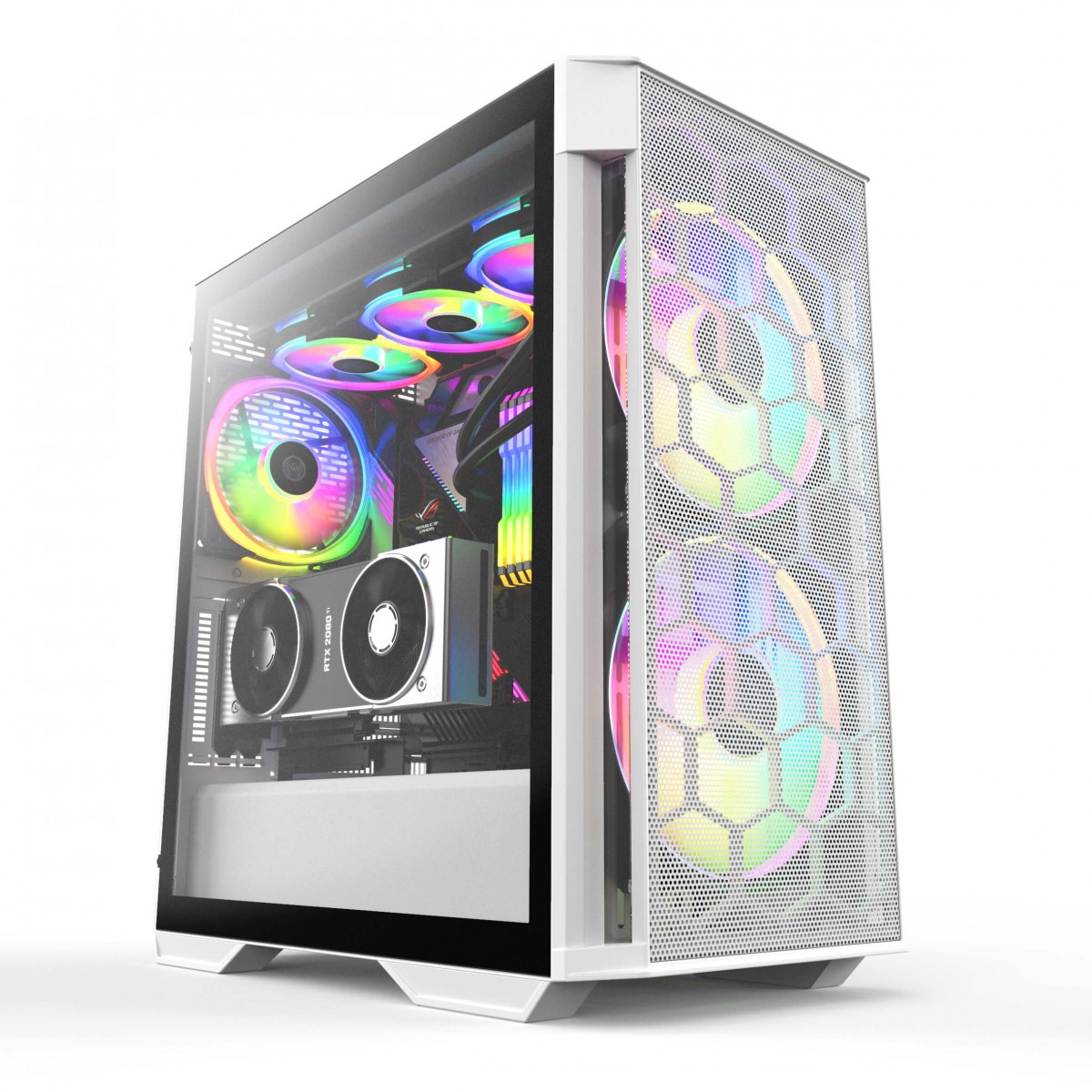 Gabinete Gamer Redragon Demolisher, Mid Tower, Vidro Temperado, White, ATX, Sem Fonte, Sem Fan, GC-706W