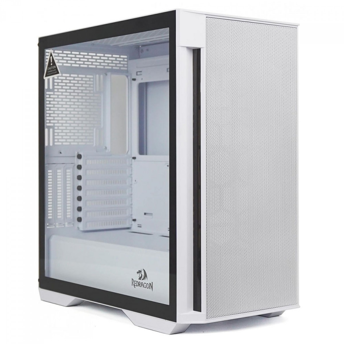Gabinete Gamer Redragon Demolisher, Mid Tower, Vidro Temperado, White, ATX, Sem Fonte, Sem Fan, GC-706W