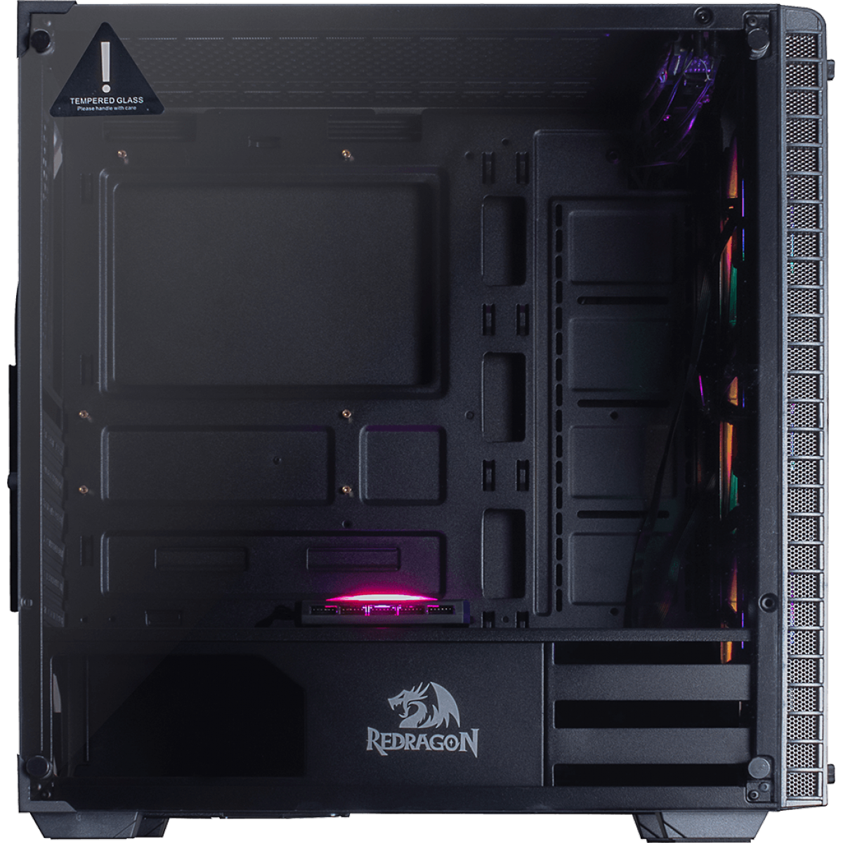 Gabinete Gamer Redragon, Diamond Storm Pro RGB, Mid Tower, Vidro Temperado, Black, Sem Fonte, Com 3 Fans, CA903 PRO