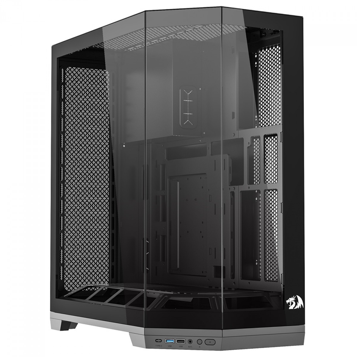 Gabinete Gamer Redragon Edge, Mid Tower, Vidro Temperado, ATX, Sem Fonte, Sem Fans, Preto, CA-608B