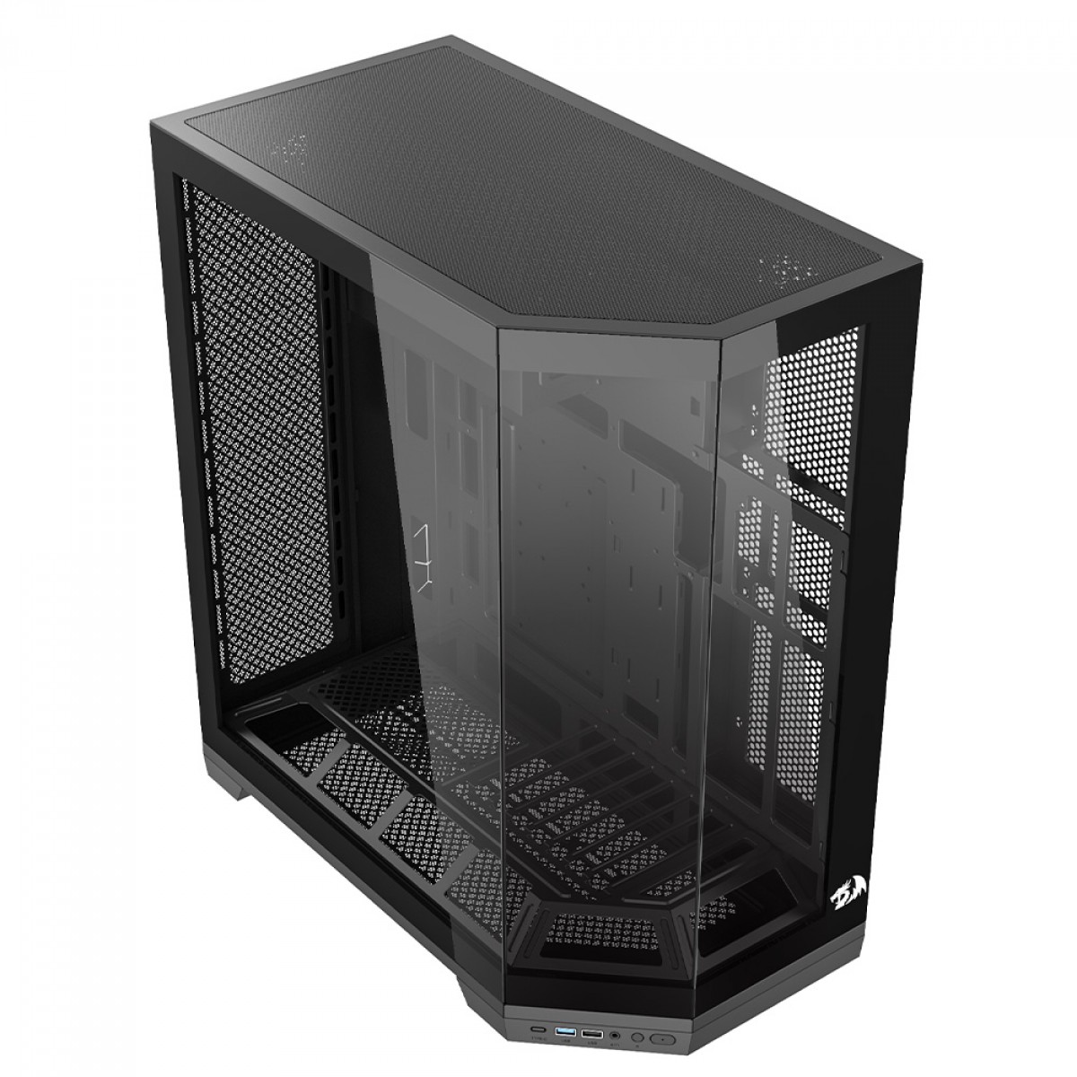 Gabinete Gamer Redragon Edge, Mid Tower, Vidro Temperado, ATX, Sem Fonte, Sem Fans, Preto, CA-608B