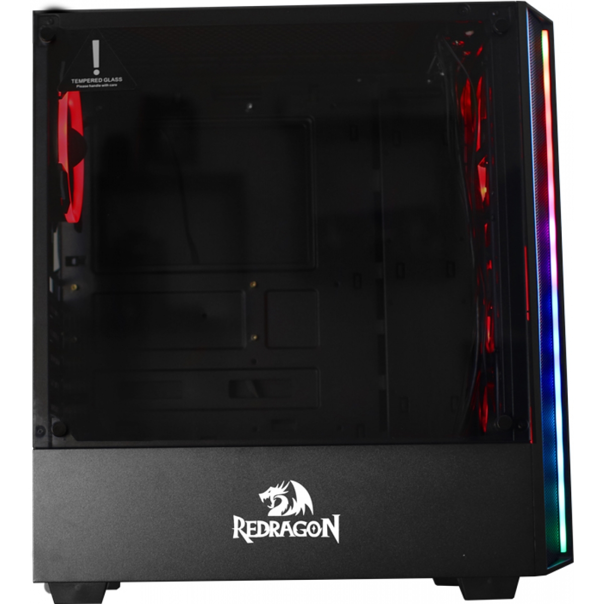 Gabinete Gamer Redragon, Grapple, Mid Tower, Vidro Temperado, Black, Sem Fonte, Sem Fan