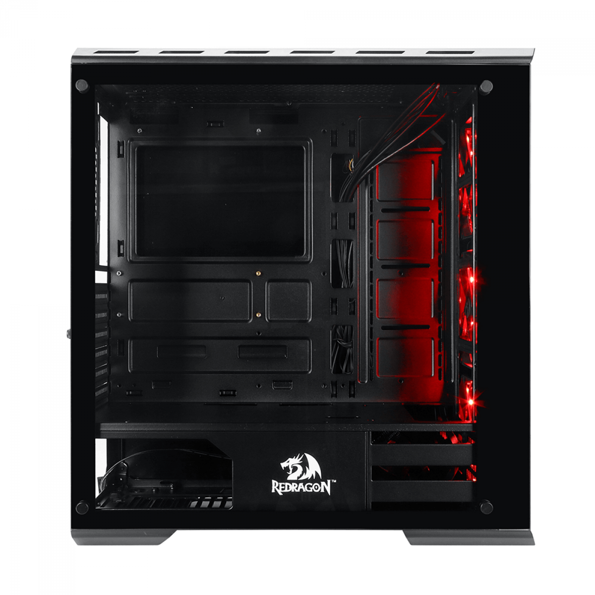 Gabinete Gamer Redragon Grimlock, Mid Tower, Vidro Temperado, Black, Sem Fonte, Com 1 Fan, GC-602-1
