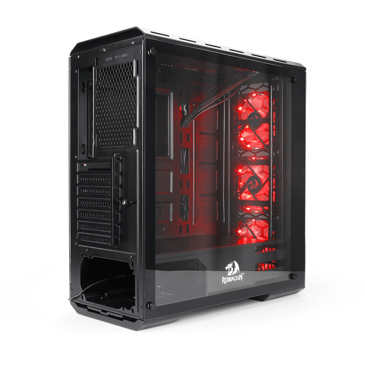Gabinete Gamer Redragon Grimlock, Mid Tower, Vidro Temperado, Black, Sem Fonte, Com 1 Fan, GC-602-1