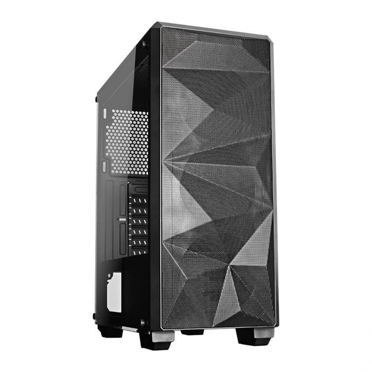 Gabinete Gamer Redragon Grindor, Mid Tower, Vidro Temperado, Black, Sem Fonte, Sem Fan