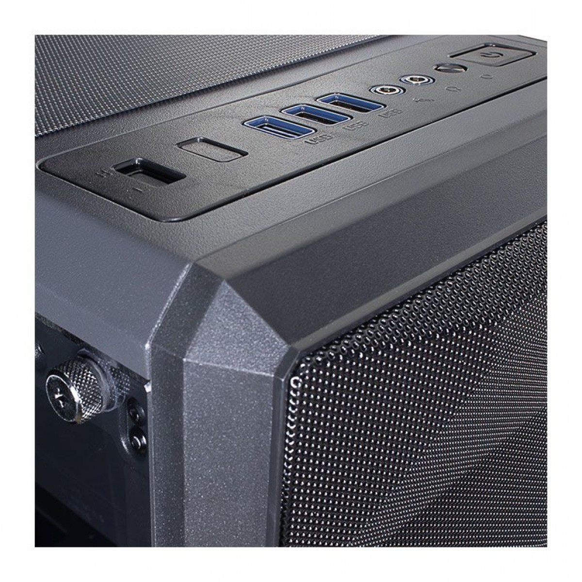 Gabinete Gamer Redragon Grindor, Mid Tower, Vidro Temperado, Black, Sem Fonte, Sem Fan