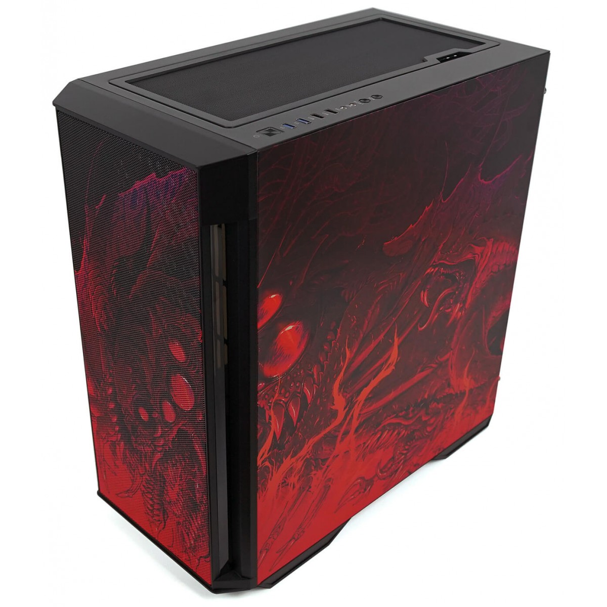 Gabinete Gamer ReDragon Infernal Dragon Strafe, Mid Tower, Vidro Temperado, Black, ATX, Sem Fonte, Sem Fan, GC-706IF