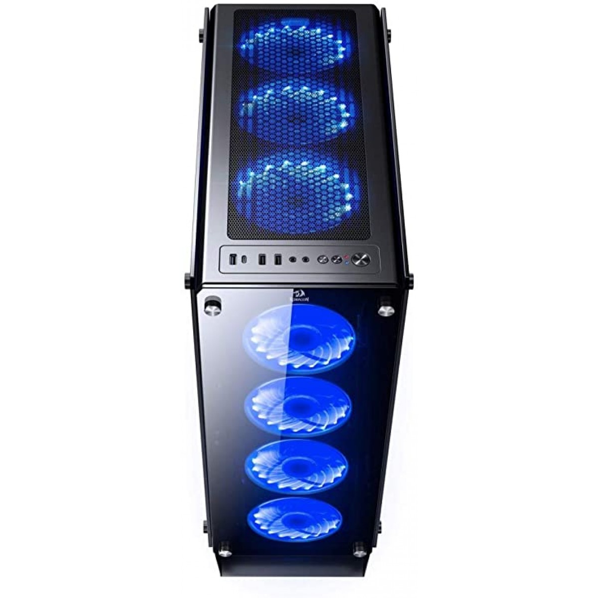 Gabinete Gamer Redragon, Ironhide RGB, Full Tower, Vidro Temperado, Black, Sem Fonte, Com 6 Fans, RD-GC-801