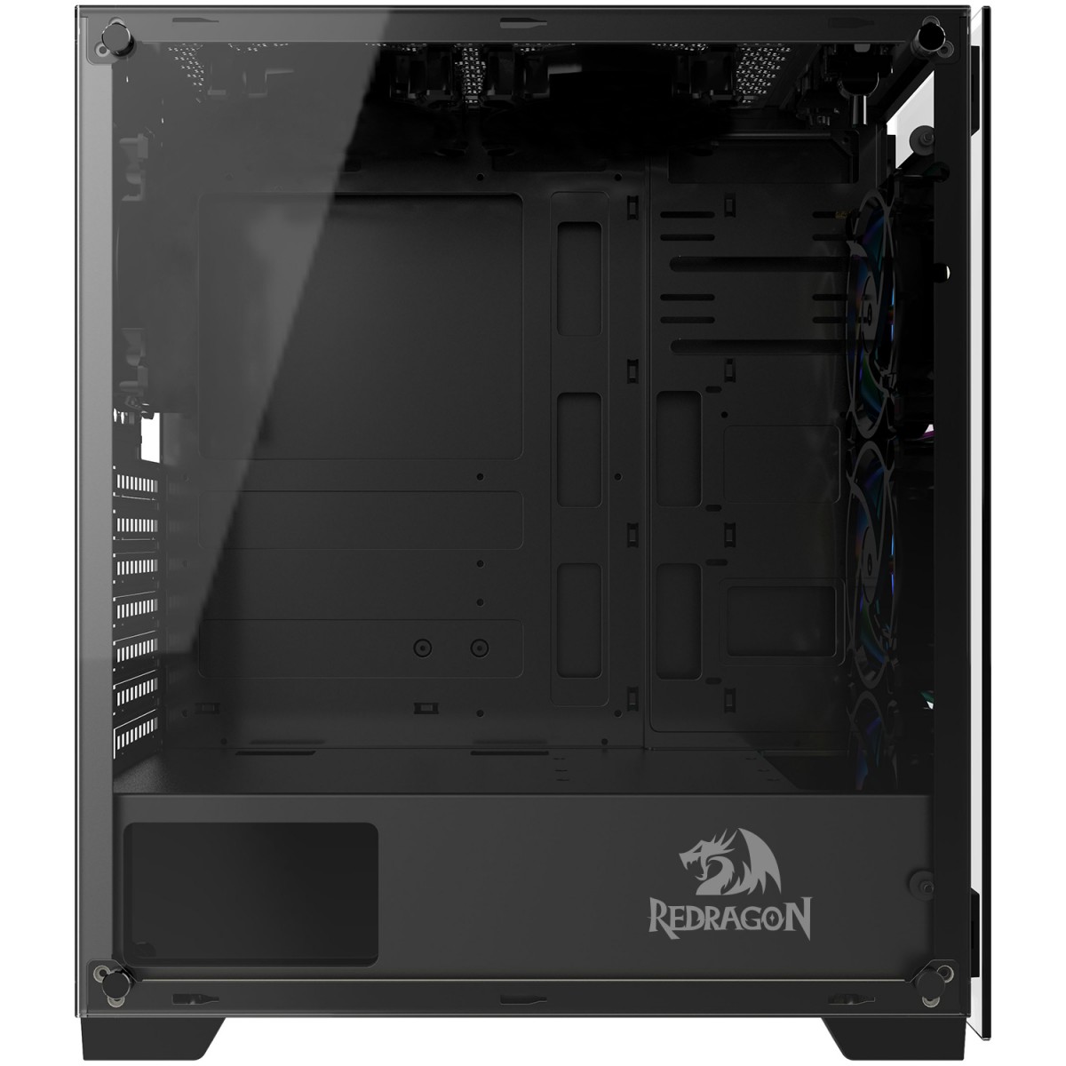 Gabinete Gamer Redragon Mixmaster, Mid Tower, Vidro Temperado, Black, ATX, Sem Fonte, Com 3 Fans, GC-618