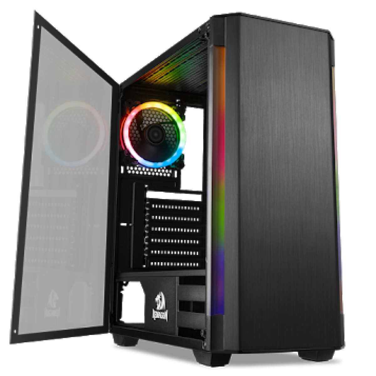 Gabinete Gamer Redragon, Nosecone, Mid Tower, Vidro Temperado, Black, Sem Fonte, Sem Fan, GC-909