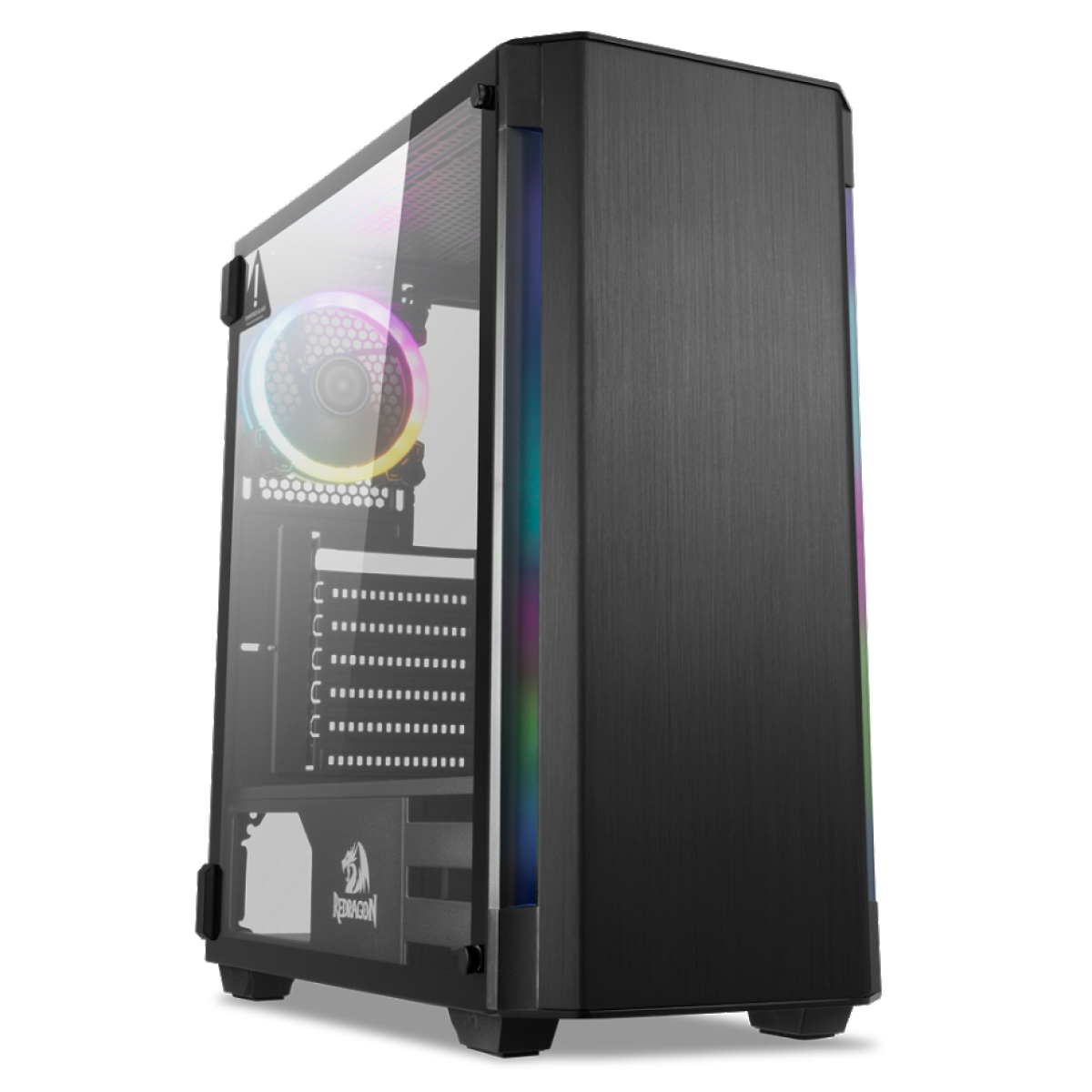 Gabinete Gamer Redragon, Nosecone, Mid Tower, Vidro Temperado, Black, Sem Fonte, Sem Fan, GC-909