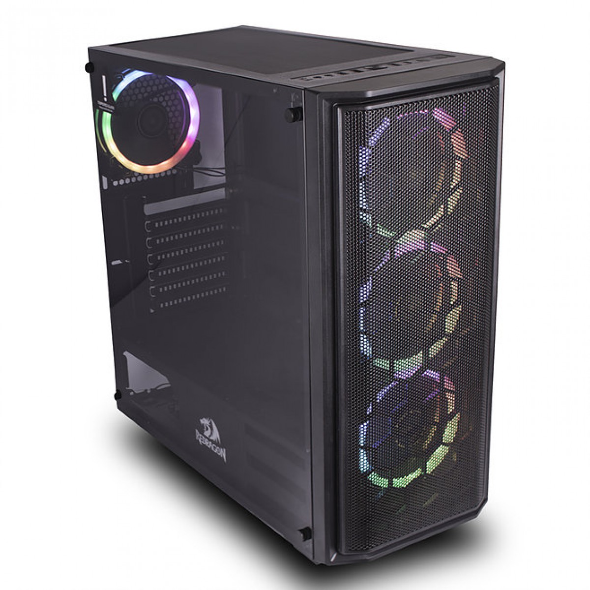 Gabinete Gamer Redragon Ramhorn, Mid Tower, S-Fan, Vidro Temperado, Black, Sem fonte