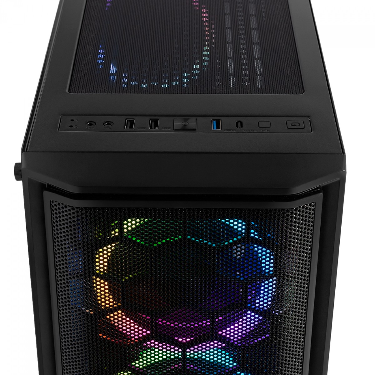 Gabinete Gamer Redragon Ramhorn, Mid Tower, S-Fan, Vidro Temperado, Black, Sem fonte