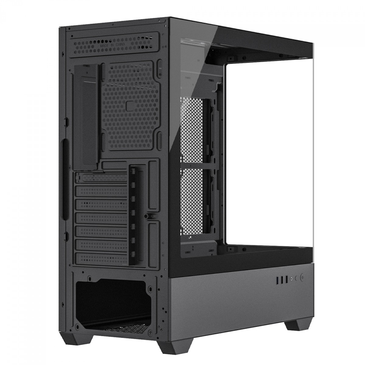 Gabinete Gamer Redragon Reflect Flow, Preto, Mid Tower, Vidro Temperado, ATX, Sem Fonte, Sem Fan, CA-606B