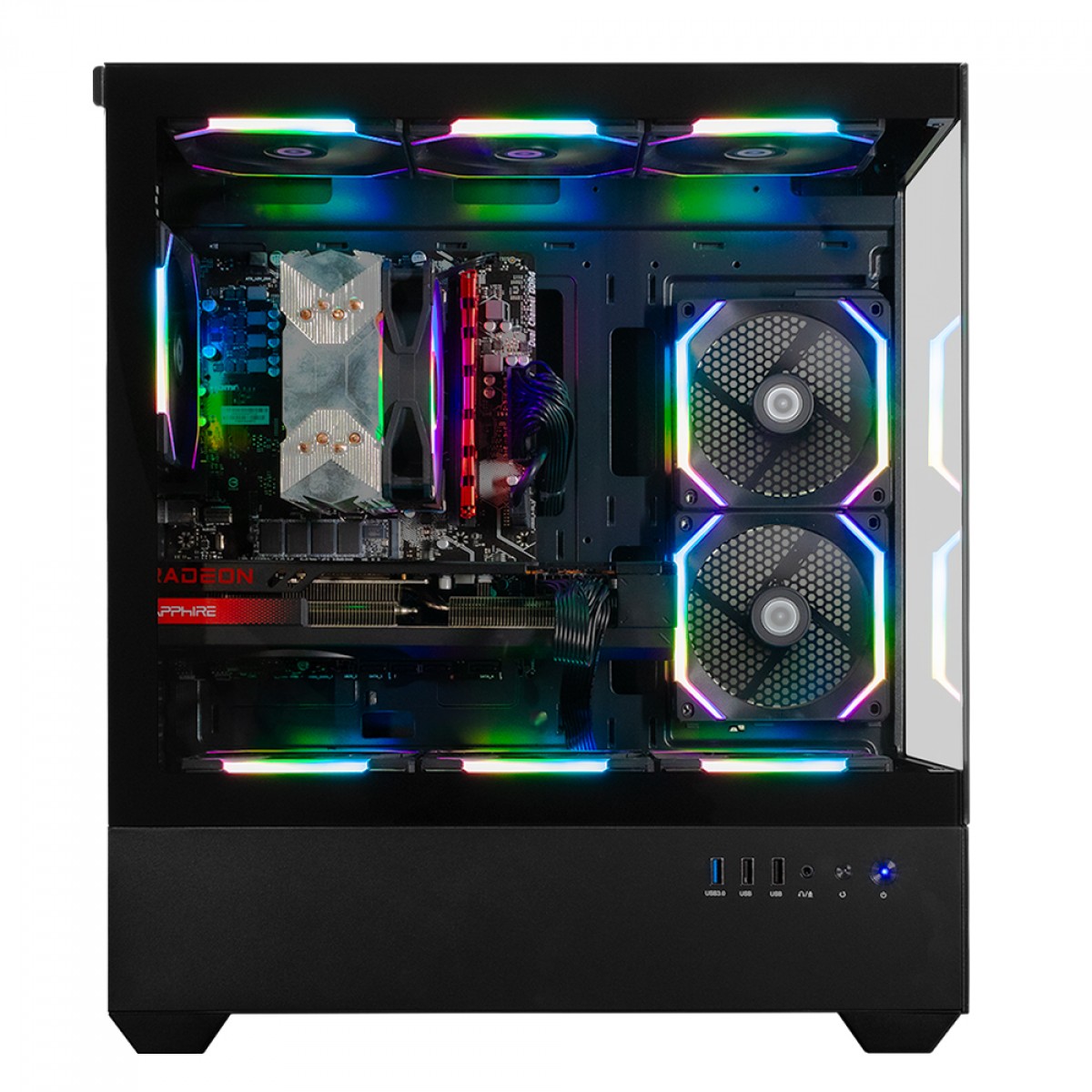 Gabinete Gamer Redragon Reflect Flow, Preto, Mid Tower, Vidro Temperado, ATX, Sem Fonte, Sem Fan, CA-606B