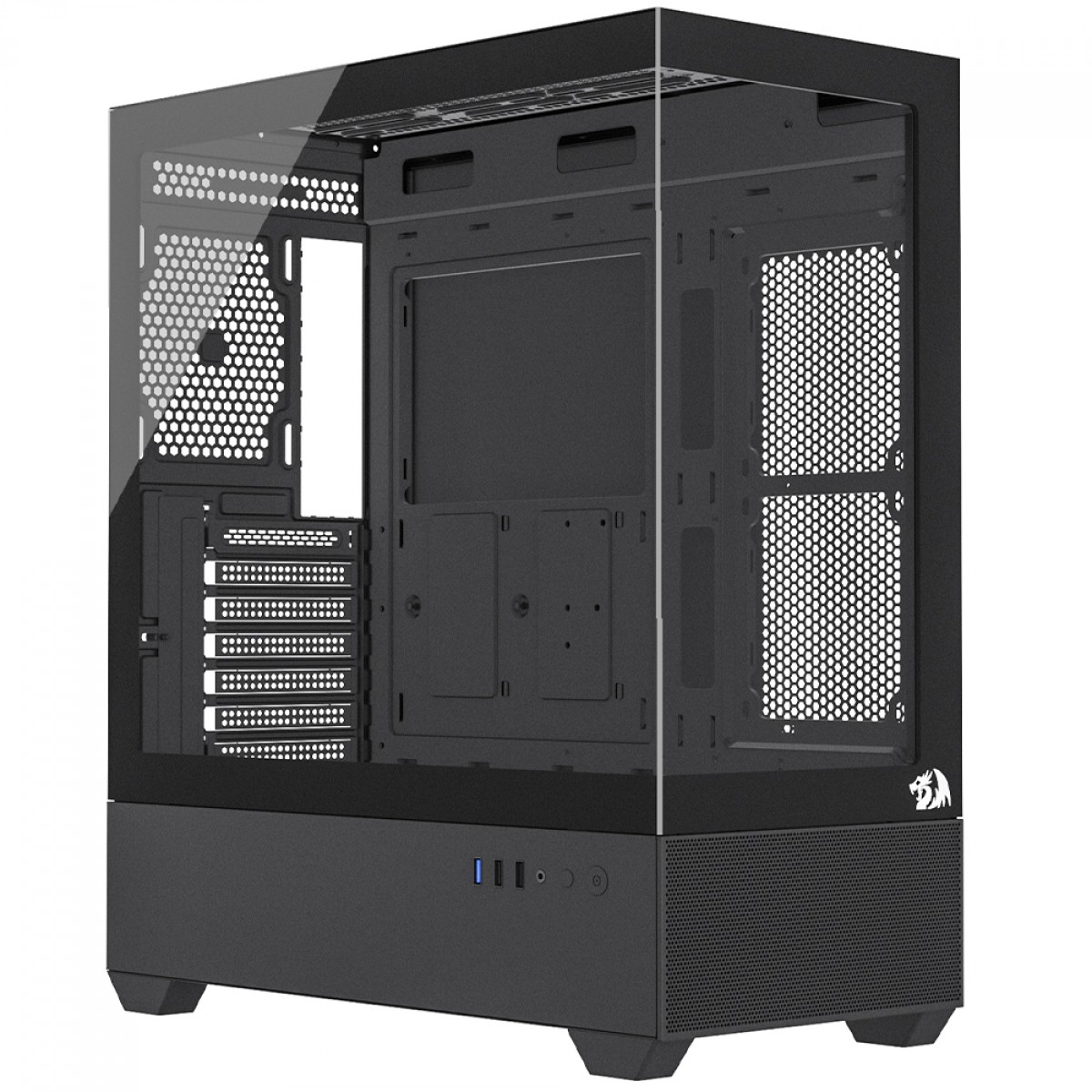 Gabinete Gamer Redragon Reflect Flow, Preto, Mid Tower, Vidro Temperado, ATX, Sem Fonte, Sem Fan, CA-606B
