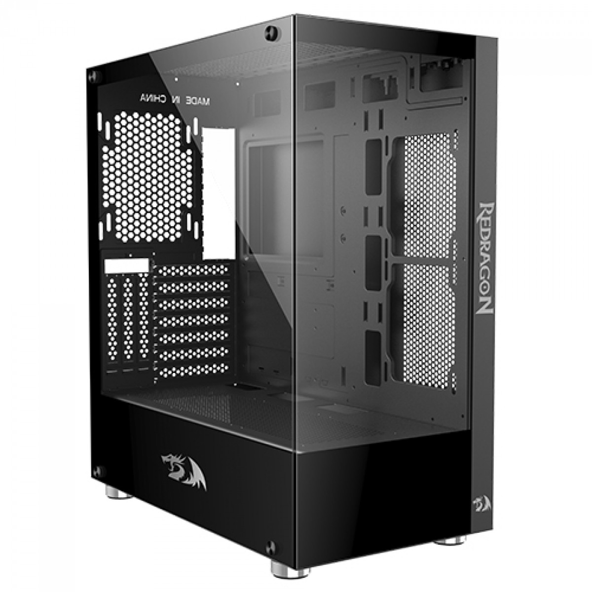 Gabinete Gamer Redragon Reflect, Preto, Mid Tower, Vidro Temperado, ATX, Sem Fonte, Sem Fan, CA-601B