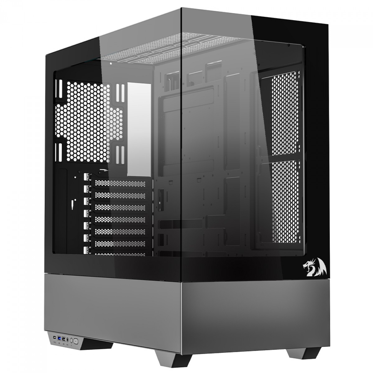 Gabinete Gamer Redragon Reflect Pro, Mid Tower, Vidro Temperado, E-ATX, Sem Fonte, Sem Fans, Preto, CA-607B