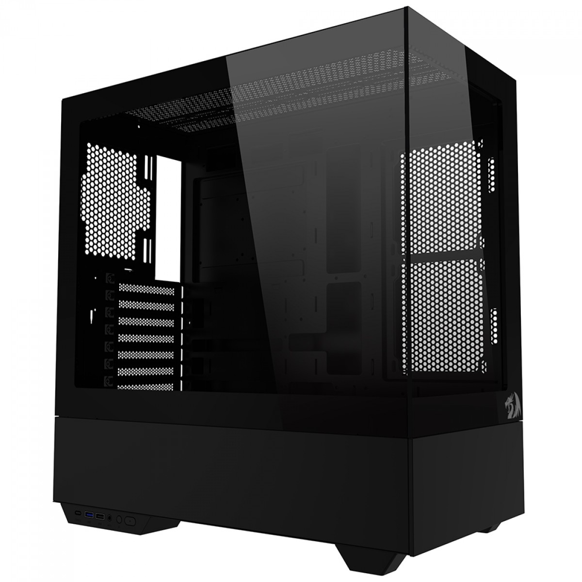 Gabinete Gamer Redragon Reflect Pro, Mid Tower, Vidro Temperado, E-ATX, Sem Fonte, Sem Fans, Preto, CA-607B
