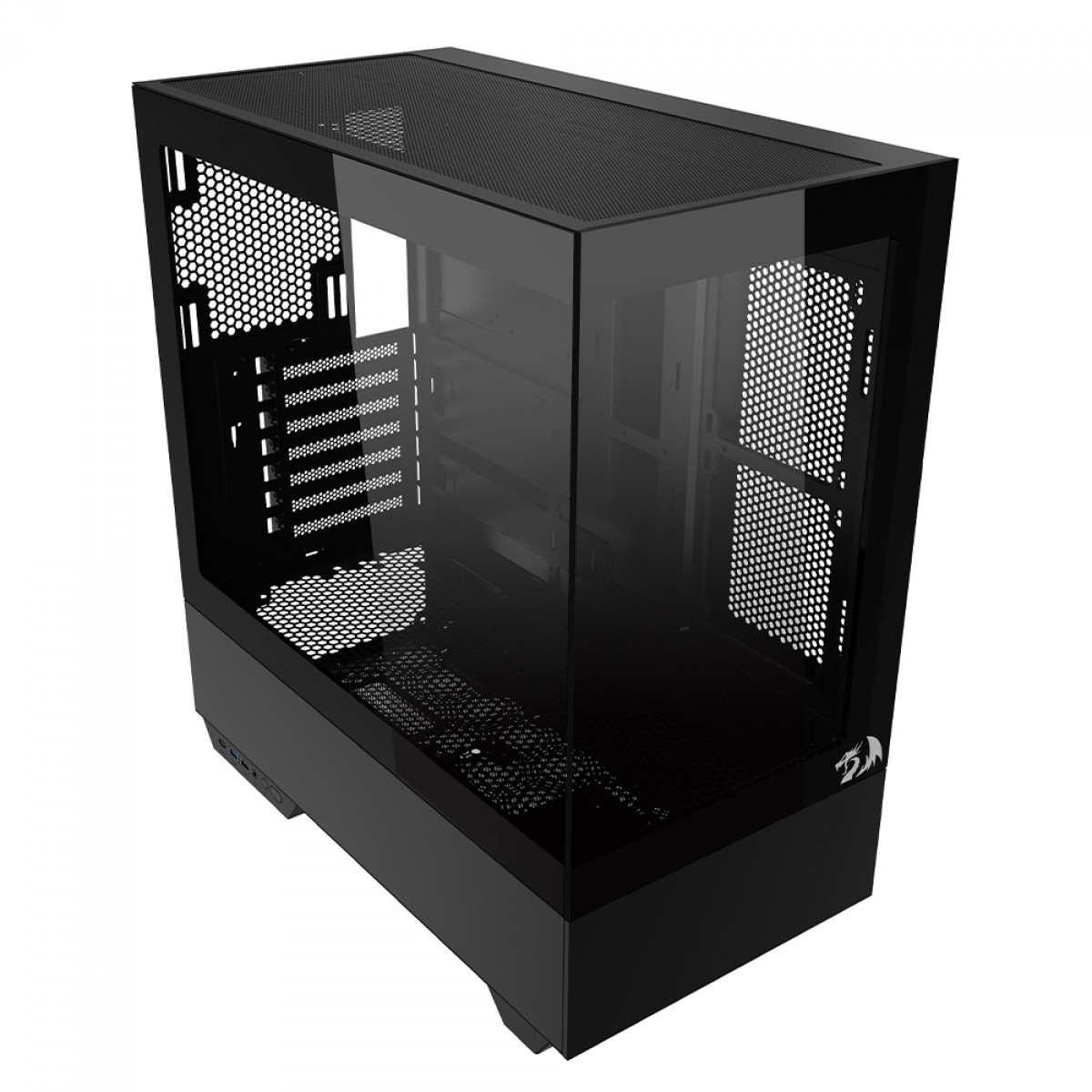 Gabinete Gamer Redragon Reflect Pro, Mid Tower, Vidro Temperado, E-ATX, Sem Fonte, Sem Fans, Preto, CA-607B